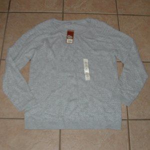 NEW Gray Sz Large Casual Wear Soft Stretchy Lightweight Comfy Sweater